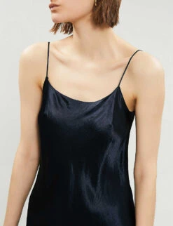 Vince Sleeveless Satin Slip Midi Dress -Women Clothing Store 197 3004397 VR68551013 COASTAL ALT03