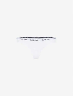 Calvin Klein Carousel Cotton-jersey Thong 15 Calvin Klein Carousel Cotton-jersey Thong -Women Clothing Store 212 3002373 D1617E 100WHITE ALT06