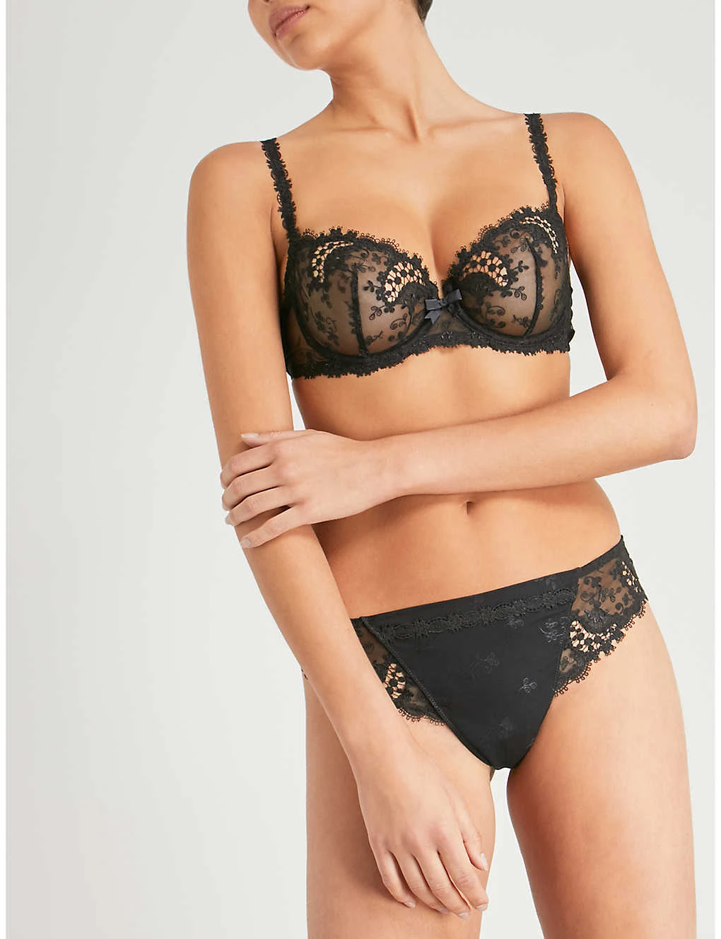 Simone Perele Wish Stretch-tulle And Lace Underwired Half-cup Bra 3 Simone Perele Wish Stretch-tulle And Lace Underwired Half-cup Bra - Image 3
