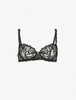 Simone Perele Wish Stretch-tulle And Lace Underwired Half-cup Bra