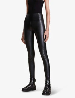 AllSaints Cora Faux-leather Leggings -Women Clothing Store 930 10136 WL166P BLACK ALT03