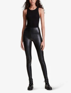 AllSaints Cora Faux-leather Leggings -Women Clothing Store 930 10136 WL166P BLACK ALT05