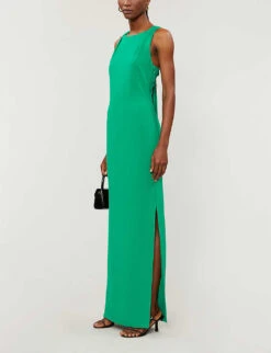 Whistles Tie Back Woven Maxi Dress -Women Clothing Store R00109043 GREEN ALT01