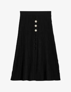 CLAUDIE PIERLOT Long Button-detail Knitted Midi Skirt