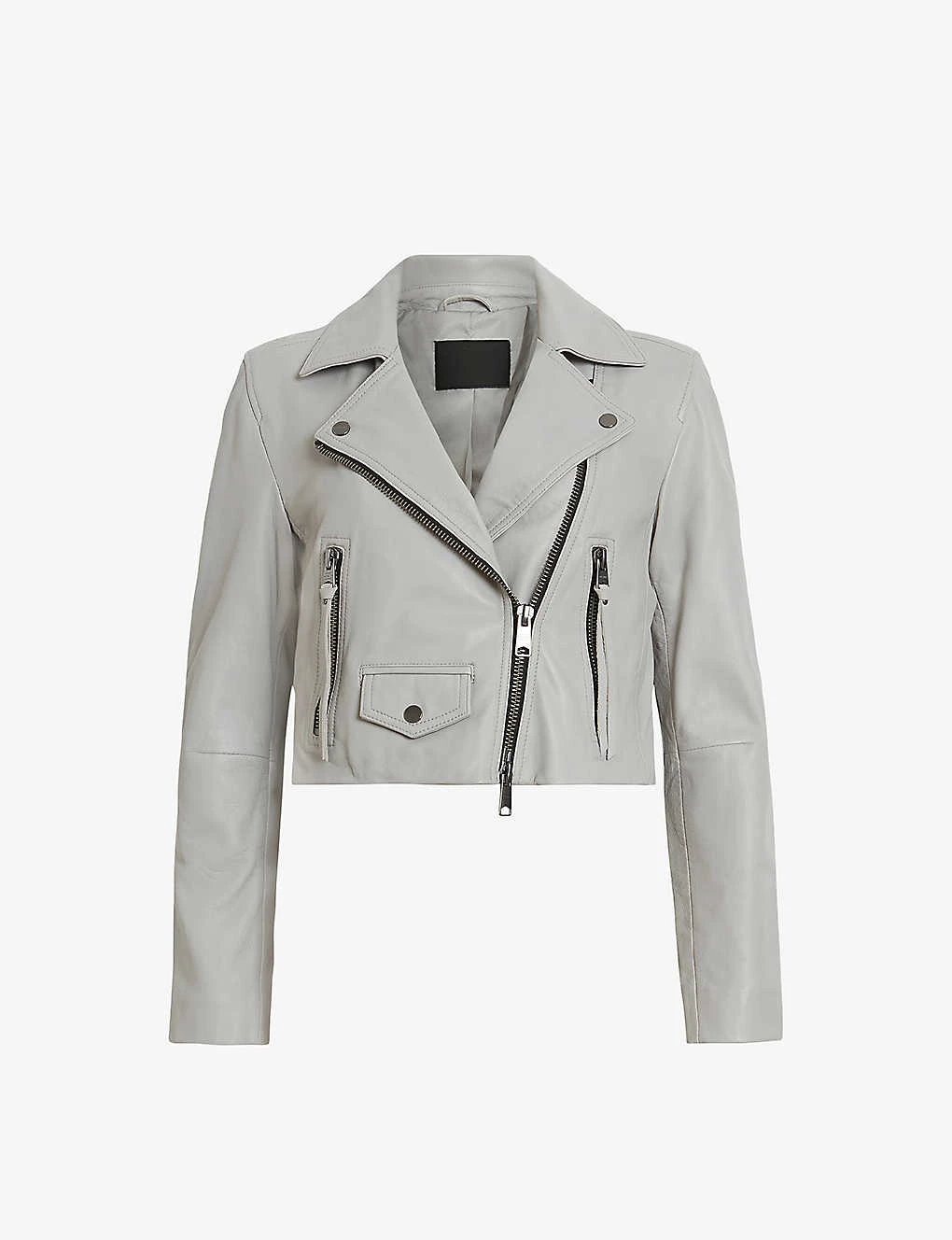 AllSaints Elora Cropped Leather Biker Jacket 1 AllSaints Elora Cropped Leather Biker Jacket