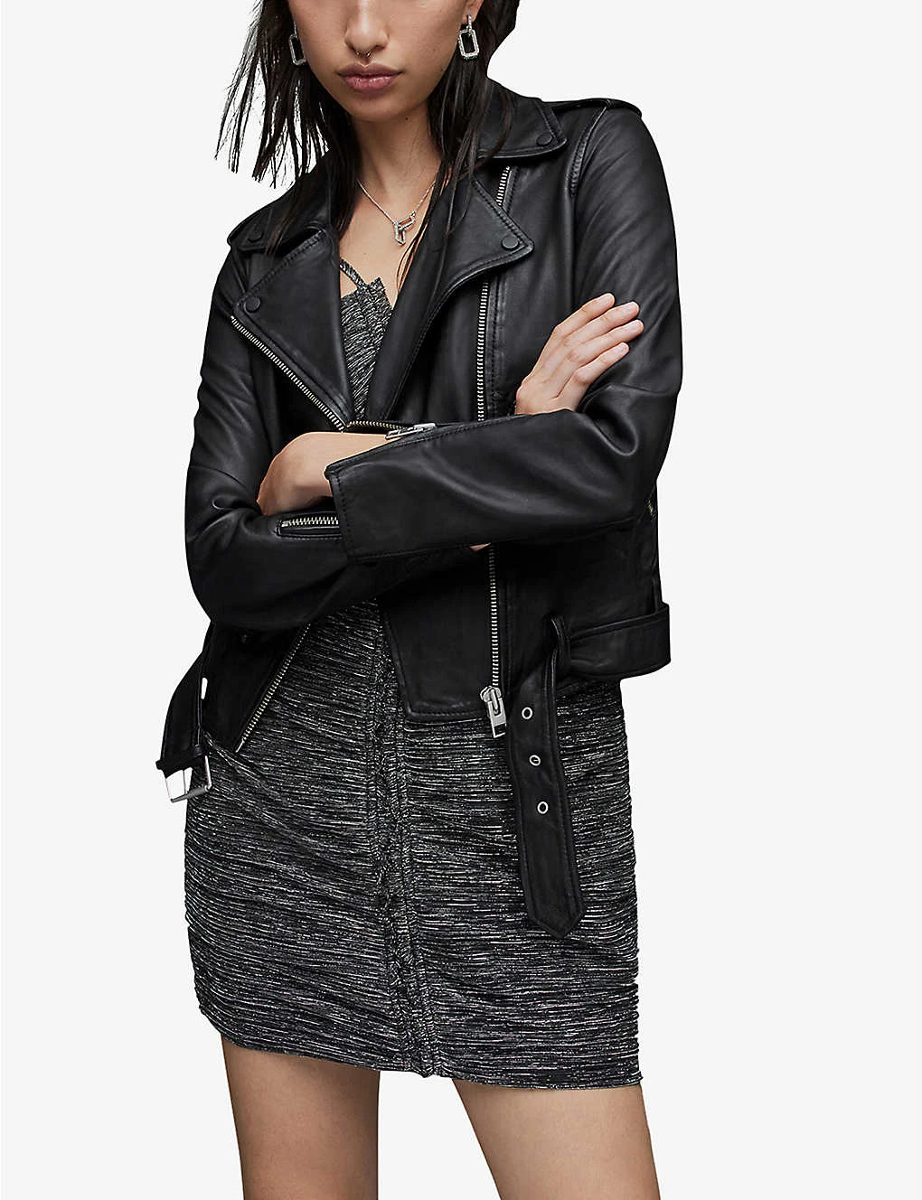 AllSaints Balfern Leather Biker Jacket 4 AllSaints Balfern Leather Biker Jacket - Image 4
