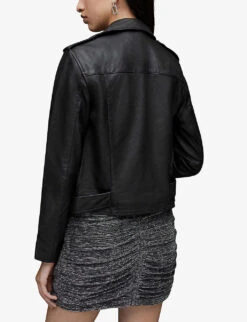AllSaints Balfern Leather Biker Jacket 11 AllSaints Balfern Leather Biker Jacket -Women Clothing Store R03711039 BLACK ALT03
