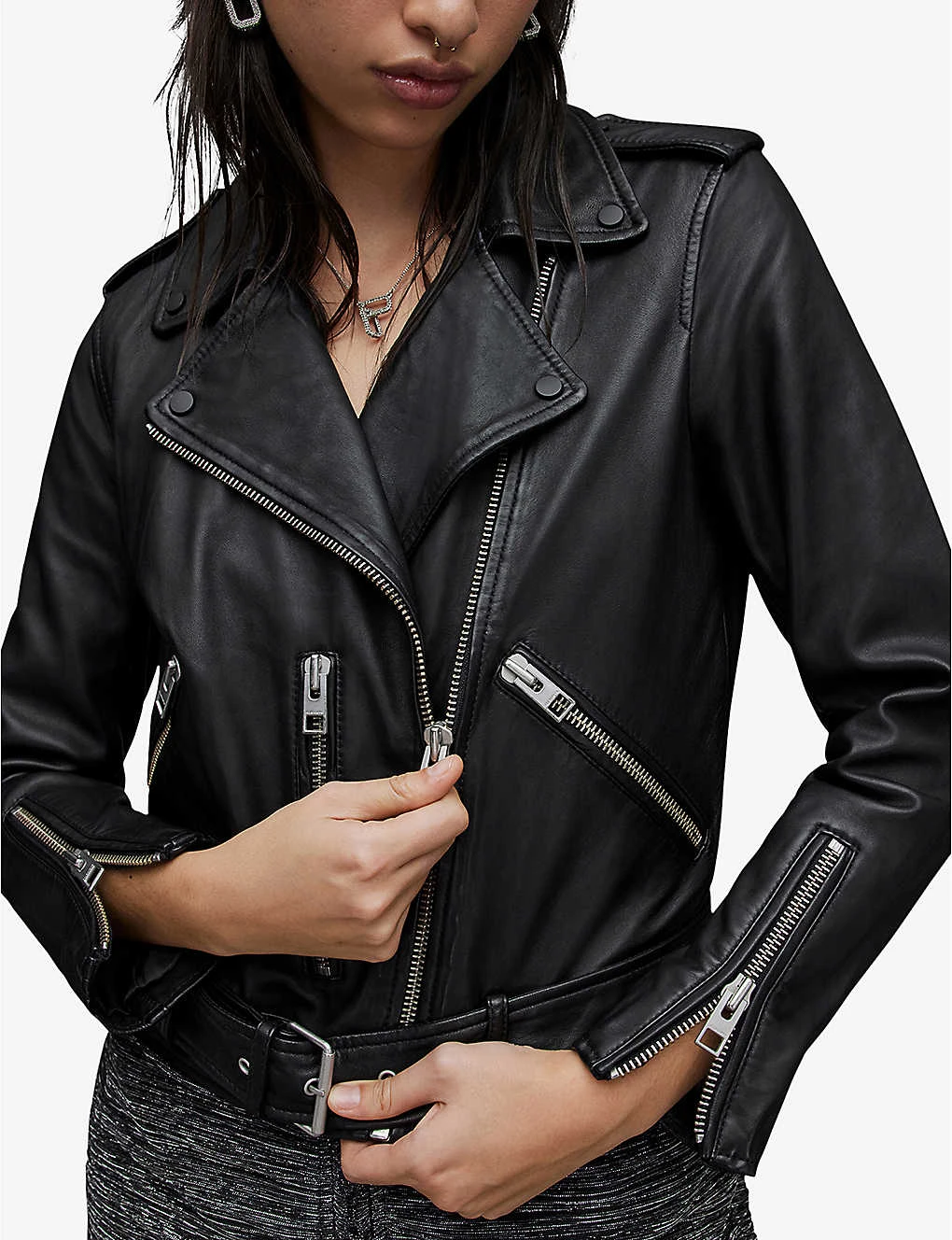 AllSaints Balfern Leather Biker Jacket 6 AllSaints Balfern Leather Biker Jacket - Image 6