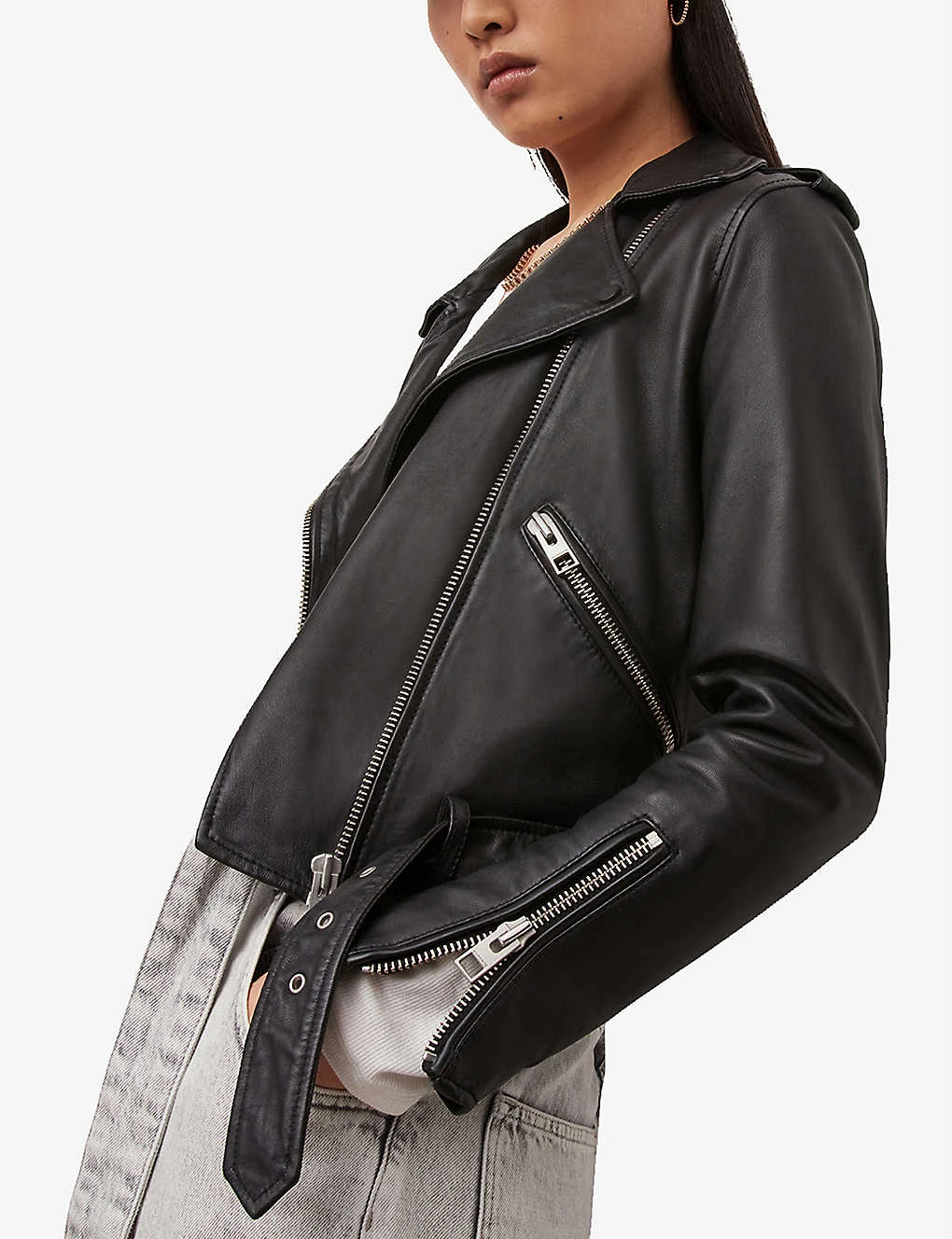 AllSaints Balfern Leather Biker Jacket 7 AllSaints Balfern Leather Biker Jacket - Image 7