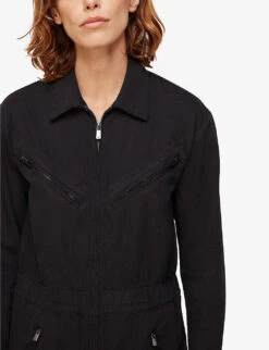 Whistles Ultimate Utility Cotton-blend Jumpsuit 8 Whistles Ultimate Utility Cotton-blend Jumpsuit -Women Clothing Store R03711769 BLACK ALT03