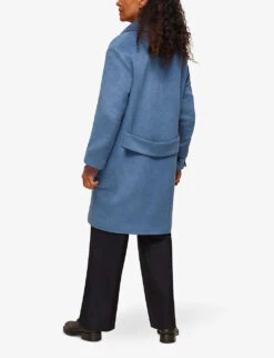 Whistles Lana Wool-blend Cocoon Coat -Women Clothing Store R03734030 BLUE ALT02