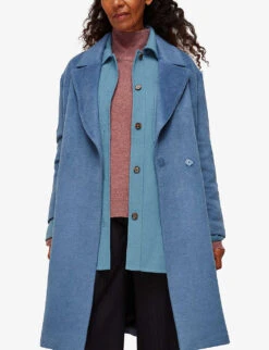 Whistles Lana Wool-blend Cocoon Coat -Women Clothing Store R03734030 BLUE ALT04