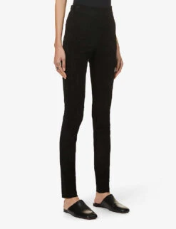 Joseph High-rise Suede Leggings -Women Clothing Store R03748266 BLACK ALT02