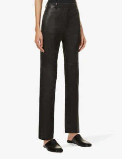 Joseph Coleman High-rise Leather Trousers 7 Joseph Coleman High-rise Leather Trousers -Women Clothing Store R03748268 BLACK ALT02