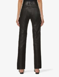 Joseph Coleman High-rise Leather Trousers 8 Joseph Coleman High-rise Leather Trousers -Women Clothing Store R03748268 BLACK ALT03