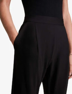 AllSaints Aleida Tri Tapered Mid-rise Stretch-woven Trousers -Women Clothing Store R03751162 BLACK ALT03