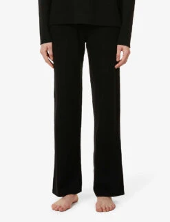 Wide-leg High-rise Cashmere Trousers -Women Clothing Store R03753423 BLACK ALT02