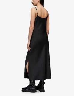 AllSaints Hadley Satin Midi Dress -Women Clothing Store R03758822 BLACK ALT03