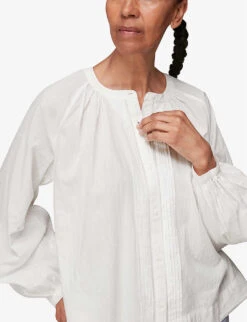 Whistles Jessie Relaxed-fit Cotton Blouse -Women Clothing Store R03764106 WHITE ALT03