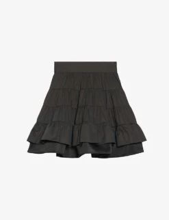 Sandro Fanfan Ruffle-detail Cotton Mini Skirt