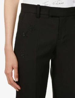 Zadig & Voltaire Prune Strass Mid-rise Woven Trousers -Women Clothing Store R03799391 NOIR ALT04