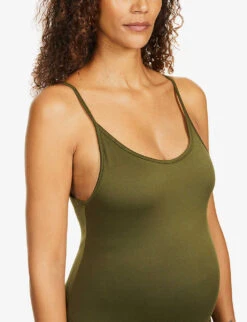 Maternity The Kate Sleeveless Stretch-woven Unitard -Women Clothing Store R03811961 OLIVE ALT04