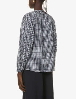 Whistles Tatum Check Oversized Top -Women Clothing Store R03817409 BLACK ALT03