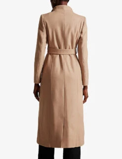 Ted Baker Rosell Wrap-over Wool-blend Coat -Women Clothing Store R03826476 CAMEL ALT03