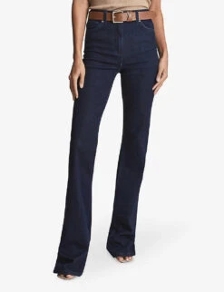 Reiss Beau Skinny Flared High-rise Stretch-denim Jeans -Women Clothing Store R03837107 DARKINDIGO ALT02