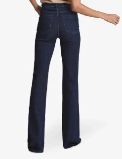 Reiss Beau Skinny Flared High-rise Stretch-denim Jeans -Women Clothing Store R03837107 DARKINDIGO ALT03