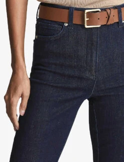 Reiss Beau Skinny Flared High-rise Stretch-denim Jeans -Women Clothing Store R03837107 DARKINDIGO ALT04