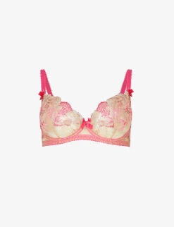 AGENT PROVOCATEUR Zuri Floral-embroidered Mesh Bra