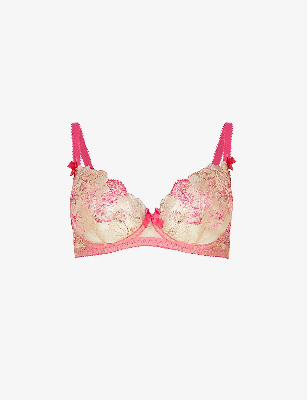 AGENT PROVOCATEUR Zuri Floral-embroidered Mesh Bra 1 AGENT PROVOCATEUR Zuri Floral-embroidered Mesh Bra