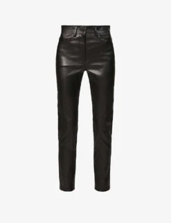 Joseph Teddy Tapered Mid-rise Leather Trousers