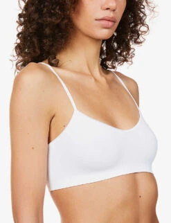 HANRO Touch Feeling Cropped Stretch-jersey Bra -Women Clothing Store R03848682 WHITE ALT04