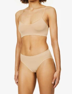HANRO Touch Feeling Mid-rise Stretch-jersey Briefs -Women Clothing Store R03848684 BEIGE ALT02