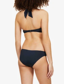 Seafolly Collective Twist-detail Halterneck Recycled Nylon-blend Bikini Top -Women Clothing Store R03854730 TRUENAVY ALT03