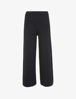 Whistles Knitted Wide-leg Woven Trousers