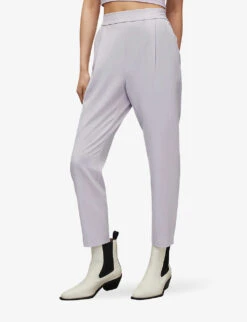 AllSaints Aleida Tapered Mid-rise Woven Trousers -Women Clothing Store R03876106 LADYLILAC ALT02
