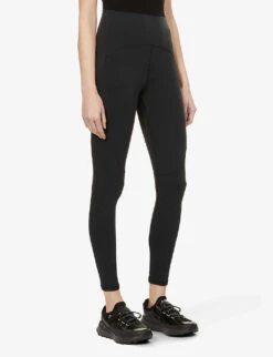 Adidas By Stella Mccartney Logo-print Fitted-leg High-rise Leggings -Women Clothing Store R03885224 BLACK ALT02