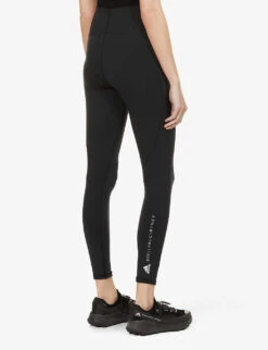 Adidas By Stella Mccartney Logo-print Fitted-leg High-rise Leggings -Women Clothing Store R03885224 BLACK ALT03