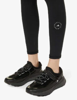 Adidas By Stella Mccartney Logo-print Fitted-leg High-rise Leggings -Women Clothing Store R03885224 BLACK ALT04