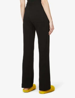 Dries Van Noten Drawstring-waist Wide-leg Mid-rise Cotton-jersey Jogging Bottoms -Women Clothing Store R03889346 BLACK ALT03