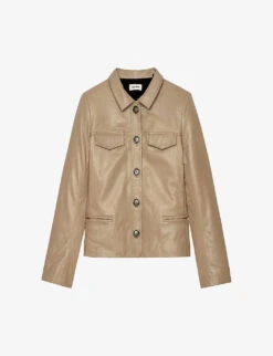 Zadig & Voltaire Liam Classic-collar Button-up Leather Jacket