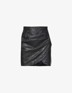 Zadig & Voltaire Julipe Crinkled Leather Mini-skirt