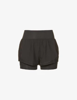 Get Moving Layered Stretch-jersey Shorts