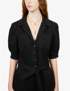 Paige Mayslie Stretch-cotton-blend Jumpsuit -Women Clothing Store R03913280 WASHEDBLACK ALT04