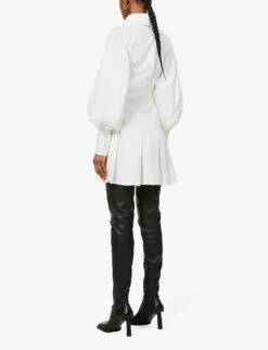 Oversized-collar Crepe Mini Dress 8 Oversized-collar Crepe Mini Dress -Women Clothing Store R03913527 WHITE ALT03