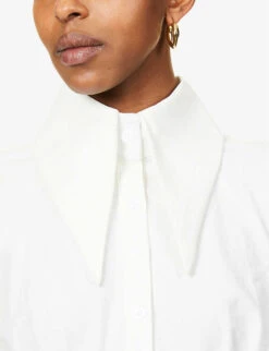 Oversized-collar Crepe Mini Dress 9 Oversized-collar Crepe Mini Dress -Women Clothing Store R03913527 WHITE ALT04