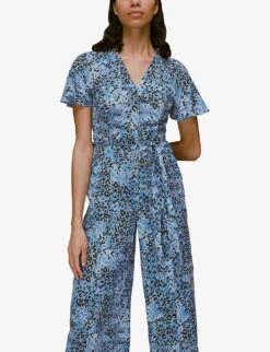 Whistles Jemma Hyena-print Crepe Jumpsuit -Women Clothing Store R03918787 MULTICOLOURED ALT02